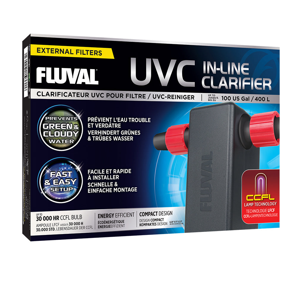 Fluval UVC In-Line Clarifier with Replaceable Bulb - up to 100 US Gal