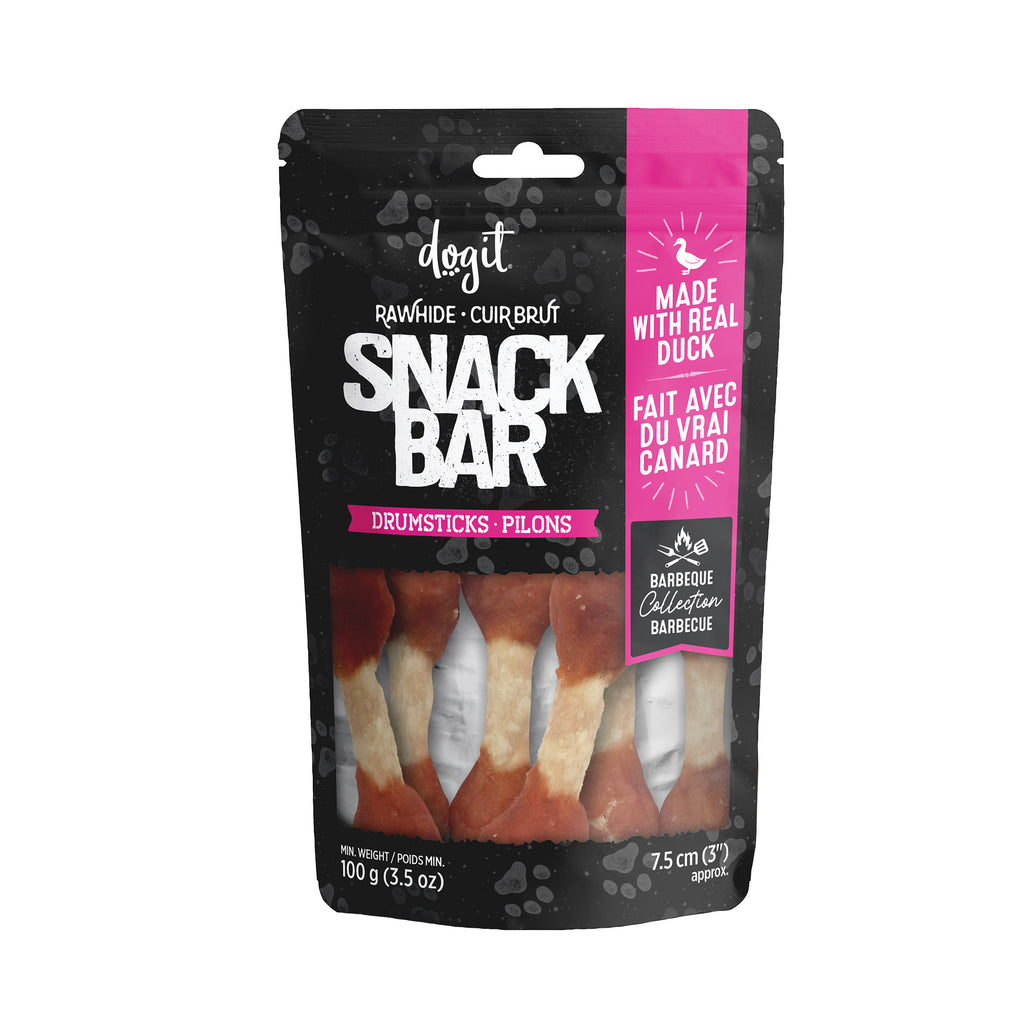 Dogit SnackBar Duck & Beefhide Drumsticks 3 in (7.5 cm) - approx 100 g (3.5 oz)