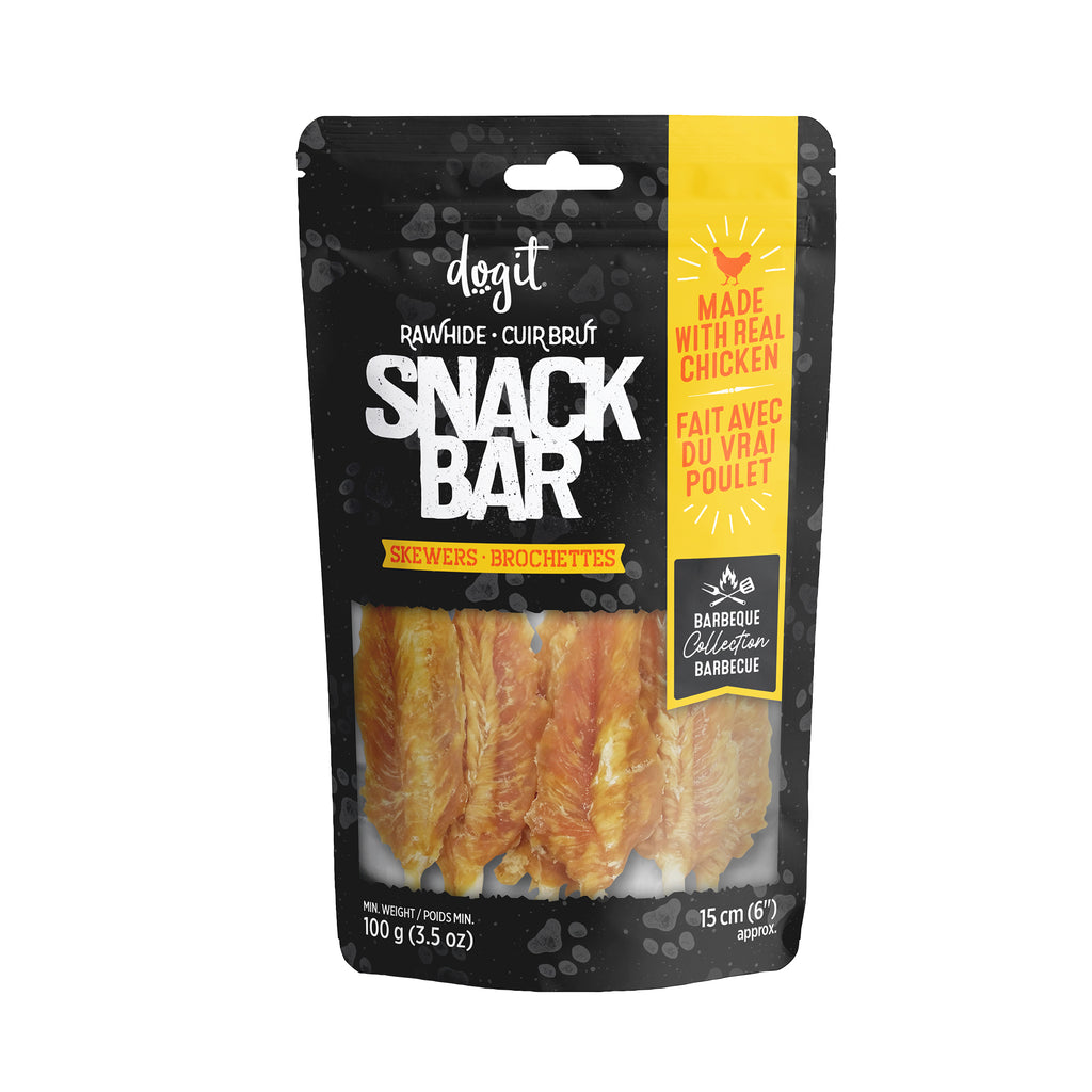 Dogit SnackBar Chicken & Beefhide Skewers - 6- 7.5 in (15-18 cm) - approx 100 g (3.5 oz)