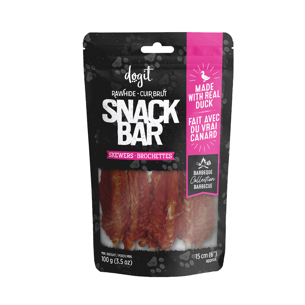 Dogit SnackBar Duck & Beefhide Skewers - 6-7.5 in (15-18 cm) - approx 100 g (3.5 oz)