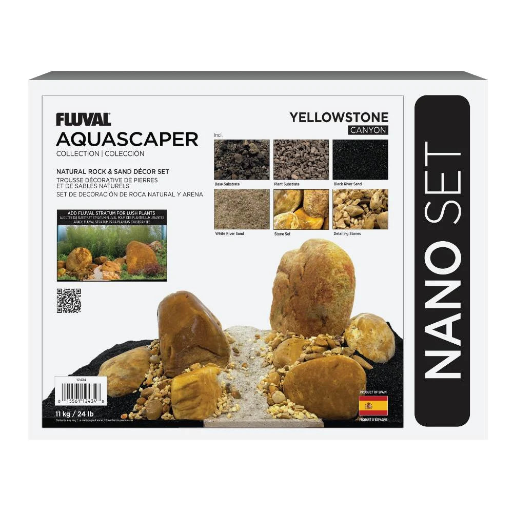 Fluval Yellowstone Aquascaper Natural Rock & Sand Décor - Nano Set 24lb