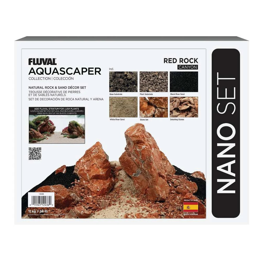 Fluval Red Rock Aquascaper Natural Rock & Sand Décor - Nano Set 24lb
